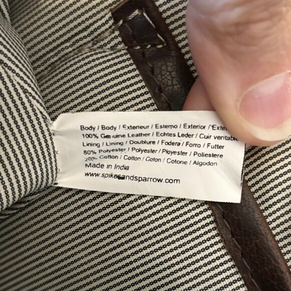 SPIKES & SPARROW Genuine Leather Canvas Messenger Bag in Brown - Picture 9 of 11